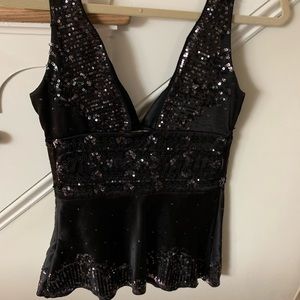 Beautiful black sequins sleeveless holiday top! Tommy  Hilfiger